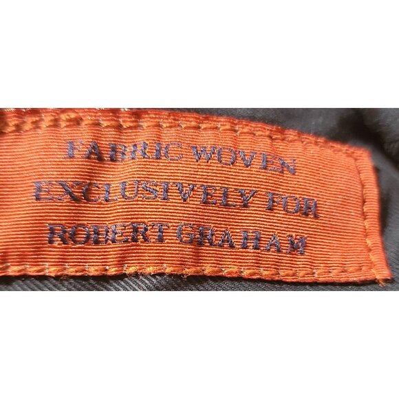 Robert Graham Classic Yates Navy Blue Cotton Pants Mens Size 35 Relaxed Fit - Picture 5 of 10